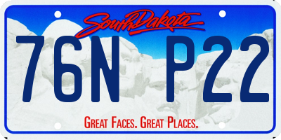 SD license plate 76NP22