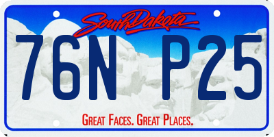 SD license plate 76NP25