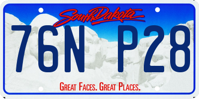 SD license plate 76NP28
