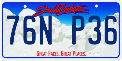 SD license plate 76NP36