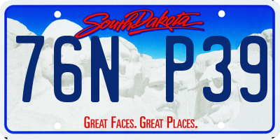 SD license plate 76NP39
