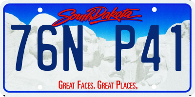 SD license plate 76NP41