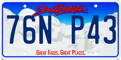 SD license plate 76NP43
