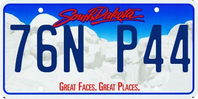 SD license plate 76NP44