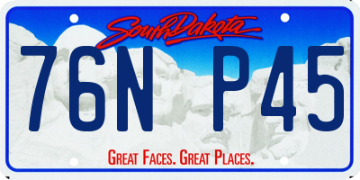 SD license plate 76NP45