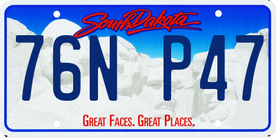 SD license plate 76NP47