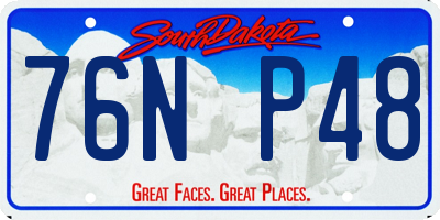 SD license plate 76NP48