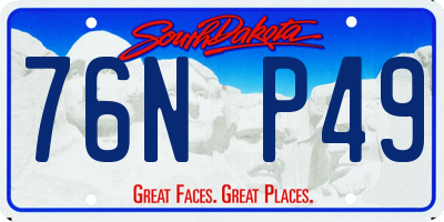 SD license plate 76NP49