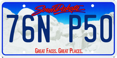 SD license plate 76NP50