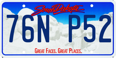 SD license plate 76NP52