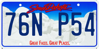 SD license plate 76NP54