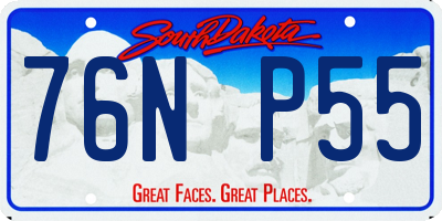 SD license plate 76NP55