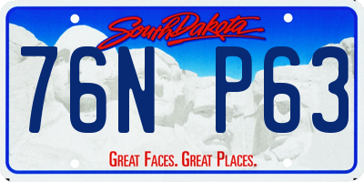 SD license plate 76NP63
