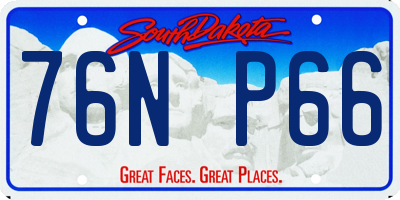 SD license plate 76NP66