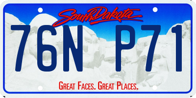 SD license plate 76NP71