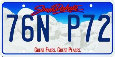 SD license plate 76NP72