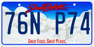 SD license plate 76NP74