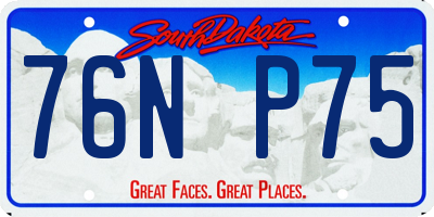 SD license plate 76NP75