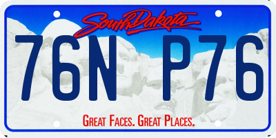SD license plate 76NP76