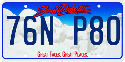 SD license plate 76NP80