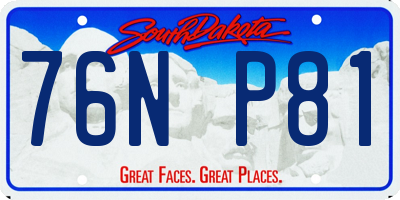 SD license plate 76NP81