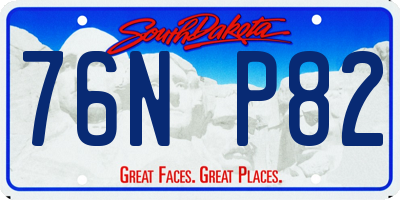SD license plate 76NP82