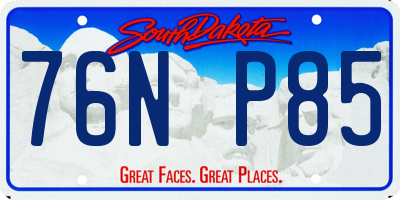 SD license plate 76NP85