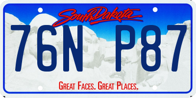 SD license plate 76NP87