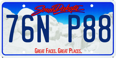 SD license plate 76NP88