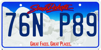 SD license plate 76NP89