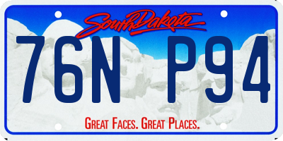 SD license plate 76NP94
