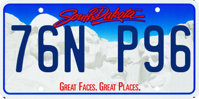SD license plate 76NP96