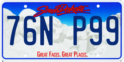 SD license plate 76NP99