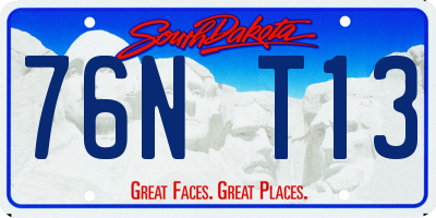 SD license plate 76NT13