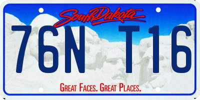 SD license plate 76NT16