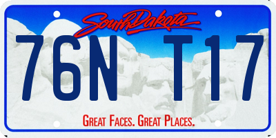 SD license plate 76NT17