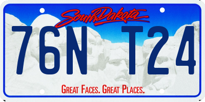SD license plate 76NT24
