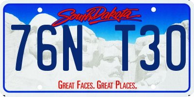 SD license plate 76NT30