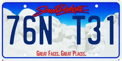 SD license plate 76NT31