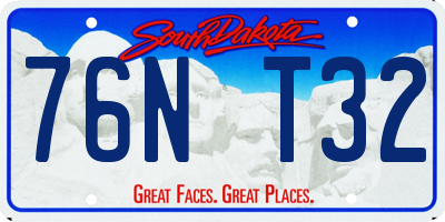 SD license plate 76NT32