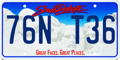 SD license plate 76NT36