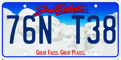SD license plate 76NT38
