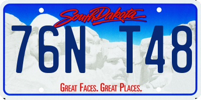 SD license plate 76NT48