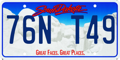 SD license plate 76NT49