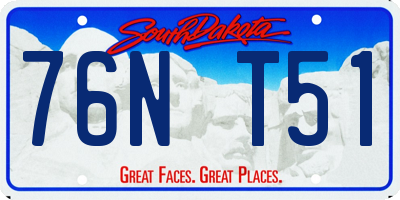 SD license plate 76NT51