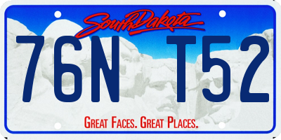 SD license plate 76NT52