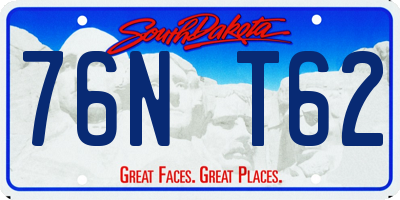 SD license plate 76NT62