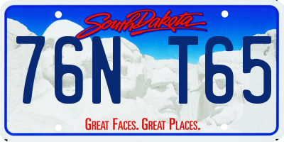 SD license plate 76NT65