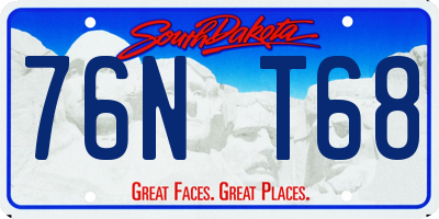 SD license plate 76NT68