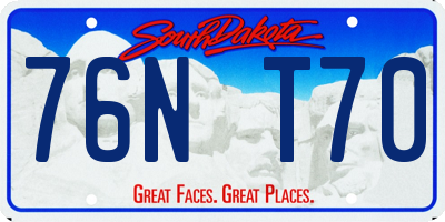SD license plate 76NT70